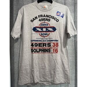 Rare VTG 1985 Superbowl XIX‎ SF vs. MIA signal t-shirt Stanford Stadium Size L